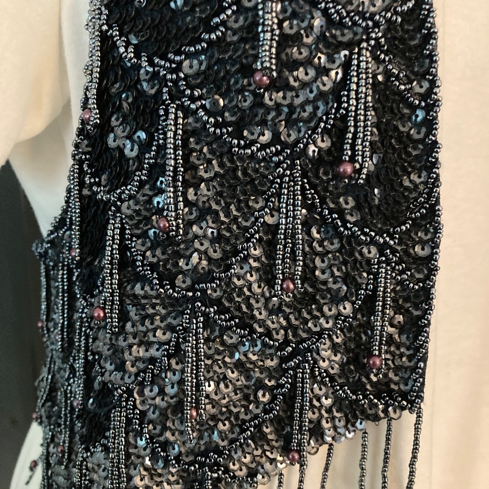 silence + noise Beaded & Sequined Vest in Blue - Picture 3 of 6